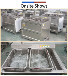 Lavadora de Ozono Ultrasónica de Acero Inoxidable WASC-10, Máquina Comercial para Lavar Frutas y Verduras con Bomba, Capacidad de 200-300 kg/h - Product Image 3