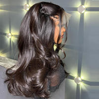 Perruques Remy Lace Front Transparentes Couleur Naturelle Ondulées Cheveux Humains Vietnamiens Sans Colle 13x4 Longueur Moyenne Densité 200% Rougeâtre Baby