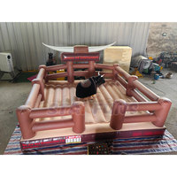 Taureau mécanique gonflable d'extérieur avec tapis de sécurité gonflable, machine de rodéo pour événements et locations de fêtes foraines