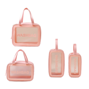 Bolsas de Maquillaje Cosméticas Personalizadas de PU PVC Transparente, Grandes y Biodegradables, con Cierre Hermético, Impresión de Logotipo, Estilo Moderno, para Viaje - Product Image 3