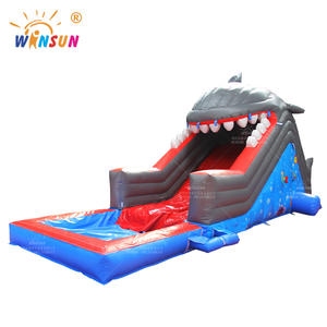 Gran parque acuático tobogán inflable con piscina plataforma alta Parque de Atracciones alquiler seguro Splash Pool 2025 venta - Product Image 3