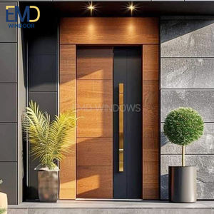 Portes d'entrée extérieures en aluminium, style français, avec verre, design moderne pour villa, isolation thermique - Product Image 3
