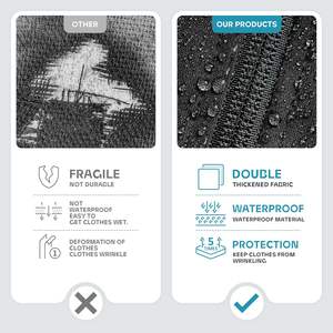 Bolsa de Viaje para Ropa de 43 Pulgadas con Bolsillo con Cierre para Accesorios, Bolsa Resistente para Trajes, Esmoquin, Vestidos y Abrigos, Negra - Product Image 5