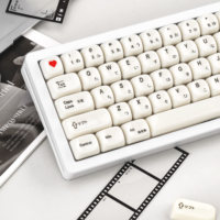 Clavier mécanique personnalisé avec touches blanches brillantes de style minimaliste M-OA, thème japonais, finition émaillée en céramique pour PC