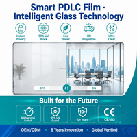Película PDLC Personalizada para Ventanas, Película Inteligente Autoadhesiva PDLC para Ventanas de Vidrio, Película Inteligente Comercial OEM Conmutable para Puertas