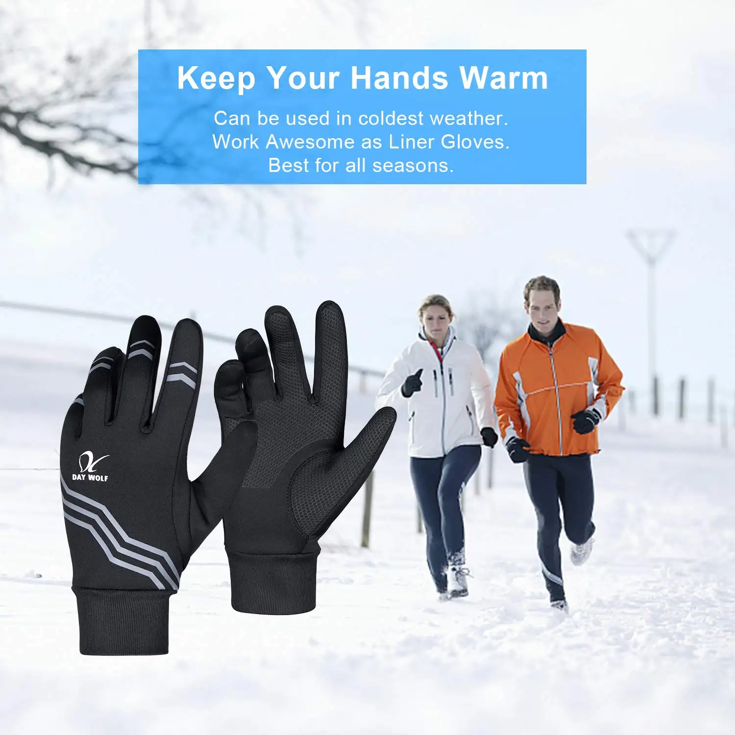 Day Wolf Anti-slip Running Winter Outdoor Gloves Sport for Bodybuilding Fitness Gloves