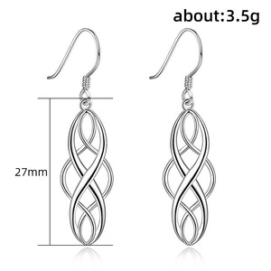 Pendientes Largos Geométricos Retorcidos para Mujer, Diseño Hueco Minimalista, Joyería de Moda para Oficina - Product Image 5