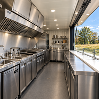 Café-restaurant modulaire en conteneur maritime de 20 pieds avec bar préfabriqué en conteneur de 40 pieds, cuisine extérieure en conteneur