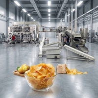 Automatische aardappelchipsmachine met zeer nauwkeurige snijmes voor consistente dikte van gefrituurde aardappelchips.