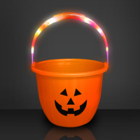 Jack O Lantern Design LED Seaux de citrouille clignotants avec poignées Halloween Party Favors & Trick Treat Paniers de bonbons pour cadeaux