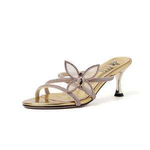 Sandalias Planas de Verano, Estilo Nuevo, Punta Abierta, Adorno de Diamantes de Imitación, Lazo, Diseño Simple y Elegante, Punta Redonda, Cuero Genuino, Antideslizantes, a la Moda - Product Image 1