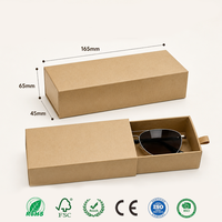 Boîtes d'emballage personnalisées en carton kraft rigide avec cordon de serrage pour lunettes de soleil, boîtes de rangement pour lunettes en carton brun