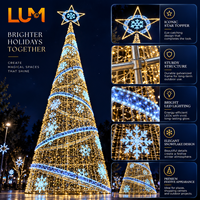 Lumières de Noël à LED Luming 300 pixels, IP65 étanche, CRI90, qualité commerciale, art lumineux personnalisable pour l'extérieur