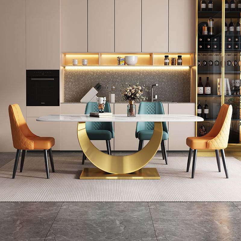 Modern Luxury Design Home Furniture Dining Table Set for 6 Marble Top ...