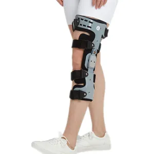 Penahan Penopang Lutut Berengsel Medis, Pelindung Lutut Bongkar Pasang Yang Dapat Disesuaikan untuk Patah Tulang