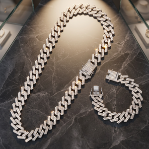Personalized <b>Custom</b> <b>Name</b> Moissanite <b>Necklace</b> Gold Plated Sterling Silver Cuban Link Pendant IGI Certified AMBER JEWELS Luxury - Product Image 2