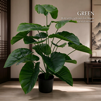 Plante artificielle Alocasia à 12 feuilles, plante en pot artificielle, fausse verdure, ornement de sol pour le salon, la chambre à coucher, la décoration paysagère
