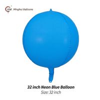 Ballons en aluminium ronds 4D de couleur néon en gros, 22" 32", sphères néon en Mylar, décoration de plafond pour mariage et anniversaire