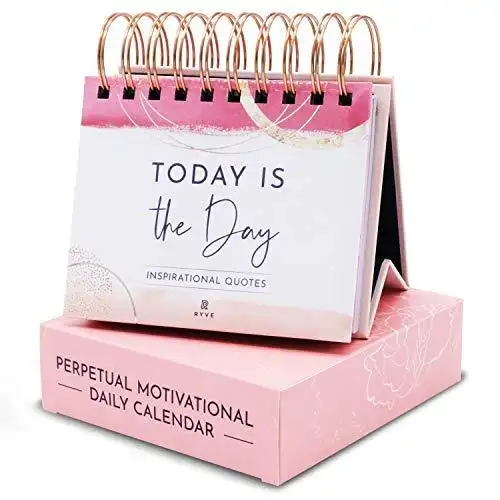 Perpetual positivo 365 dias de dia cotações inspiracionais diariamente flip motivos calendário de mesa com caixa