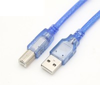 Échantillon gratuit Câble d'imprimante USB 2.0 de base Type USB mâle Type B mâle Cordon de charge de données noir bleu Expédition rapide pour tresse d'ordinateur