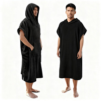 Serviette de bain à capuche en microfibre pour adulte, poncho de surf pour adulte, impression numérique changeante, broderie personnalisée en coton