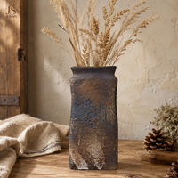 Vase à fleurs en céramique Jossin Wabi-Sabi avec texture artisanale pour la décoration intérieure nordique, l'art d'intérieur et l'affichage de fleurs séchées