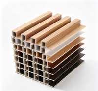 Panneaux de grille WPC écologiques modernes de qualité supérieure pour revêtement mural extérieur, design à lattes décoratif pour salle de sport et intérieur, éclairage LED