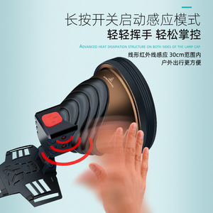 Lampe frontale LED XHP90 rechargeable 5400 mAh haute luminosité pour activités extérieures, pêche et mines avec activation par capteur - Product Image 4