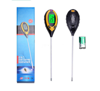 Vente flash : Testeur de sol numérique 4 en 1, affichage LCD professionnel, température, humidité, lumière du soleil, pH, testeur de sol pour plantes de jardin