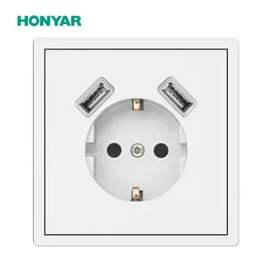 Honyar Electrical 2-Port USB-A Wall Outlet EU Plug Sockets Wall Socket Multi-Functional With Dual USB 250V For Home Restaurant