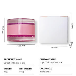 Vente en gros de <span class=keywords><strong>baume</strong></span> à lèvres logo personnalisé exfoliant doux naturel végétalien (5g + 5g) masque à lèvres en gelée double couche 2 en 1 gommage pour les lèvres - Product Image 6