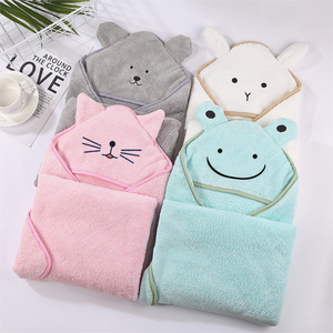 Animal Kids Cartoon <span class=keywords><strong>accappatoio</strong></span> morbido asciugamano da bagno con cappuccio in microfibra di corallo ad assorbimento rapido - Product Image 1