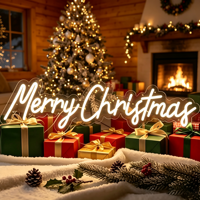 Enseigne néon LED personnalisée Joyeux Noël avec plaque arrière en acrylique, lumière néon multicolore, télécommande, décoration de fêtes pour la maison, les fêtes et les magasins