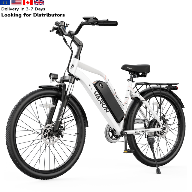 Electric Bike 500W Electric Bicycle up to 40Miles 48V Removable Battery Shock Absorber Brakes Stylish 26" Cruiser E-Bike