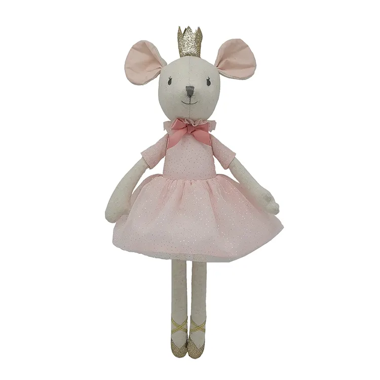 Usine directement fournir une poupée en peluche conception personnalisée doux en peluche lin souris enfant jouets pour fille