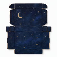 Boîte d'expédition en carton ondulé personnalisée à plat, motif ciel nocturne étoilé, pliable, pour envoi postal, vente en gros, gain de place, écologique