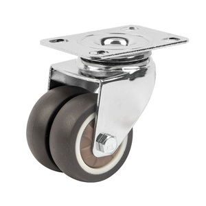 Roulette chromée de 25mm de 1 pouce <span class=keywords><strong>pour</strong></span> les petites roues de frein pivotant de meubles et d'appareils - Product Image 5