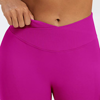 Leggings de yoga sans couture pour femme, taille croisée, extensibles dans quatre directions, effet ventre plat, respirants, séchage rapide, effet galbe fessier
