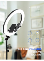 Kit Lampu Tripod 20-inci dengan Tas, Lampu LED Studio Video yang Dapat Diredupkan, Lampu Cincin Flash untuk Fotografi Selfie