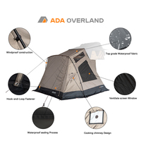 ADA OVERLAND Tienda de Campaña de Techo Súper Ligera, Resistente a la Intemperie, con Anexo, para 4 Personas, para Acampar en Coche, Aventuras al Aire Libre