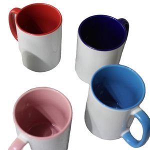 Tasses à café personnalisables avec logo, 11 oz, blanches, intérieur coloré par sublimation, en céramique, avec poignée - Product Image 5