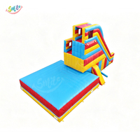 Structure gonflable de saut acrobatique de qualité commerciale avec grande coussinets d'atterrissage et toboggan d'escalade pour la location événementielle