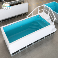 Jacuzzi extérieur élégant pour terrasse, design modulaire en acrylique, spa en fibre de verre, piscine hors sol en conteneur