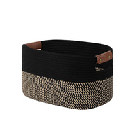 Panier à linge pliable en corde de coton, moderne et minimaliste, idéal pour livres, magazines, chambre à coucher et jouets - Direct Usine