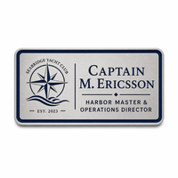 Broche personnalisée en gros avec revêtement E, en alliage de zinc, gravée avec nom et badge, avec attache pour uniformes de personnel, cartes d'identité d'employés et événements de bureau