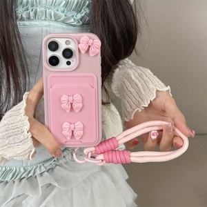 Fundas de Teléfono Modernas con Lazo <span class=keywords><strong>3D</strong></span> DIY y Cadena, Porta Tarjetas, Carcasa Trasera para <span class=keywords><strong>iPhone</strong></span> 16 Plus, 15, 17 Air, 18 Pro Max - Product Image 5