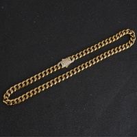 Chaîne cubaine en acier inoxydable micro-pavée CZ, plaquée or 18 carats, avec fermoir glacé, style hip-hop, personnalisable directement en usine