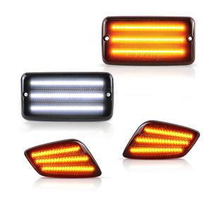 Feux de position latéraux de clignotants dynamiques avant clignotant séquentiel DRL feux indicateurs latéraux d'aile pour <span class=keywords><strong>Jeep</strong></span> Wrangler <span class=keywords><strong>TJ</strong></span> 1997-2006 - Product Image 6