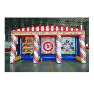 Customized Inflatable ring toss football Target goal axe throwing Interactive Sport 3 In 1 inflatable Carnival Game booth