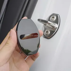 4 pièces de couvre-serrures de <span class=keywords><strong>porte</strong></span> de <span class=keywords><strong>voiture</strong></span> en acier inoxydable, accessoires intérieurs pour Audi A3 A4 A5 A6 A7 A8 Q3 Q4 Q5 Q6 Q7 B8 B6 C6 8p B7 - Product Image 1